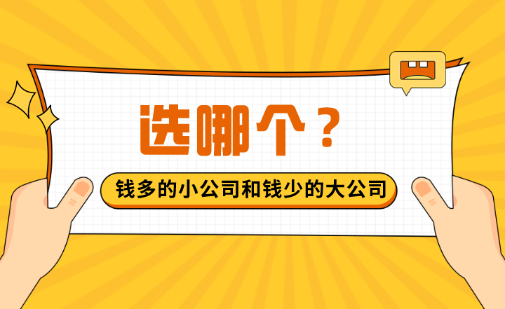 钱多的小公司和钱少的大公司，选哪个？